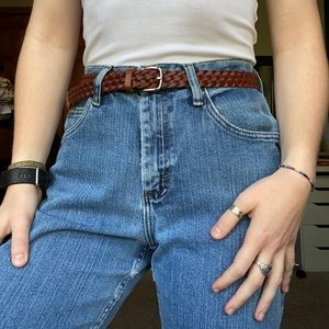 brown woven belt